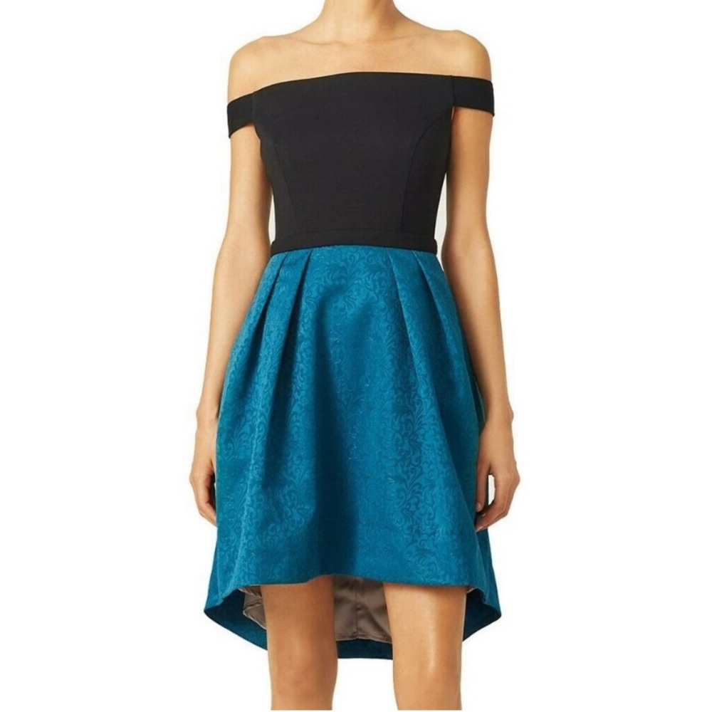 12 SLATE & WILLOW DRESS COLORBLOCK JENNIFER BROCADE DAMASK boat neck